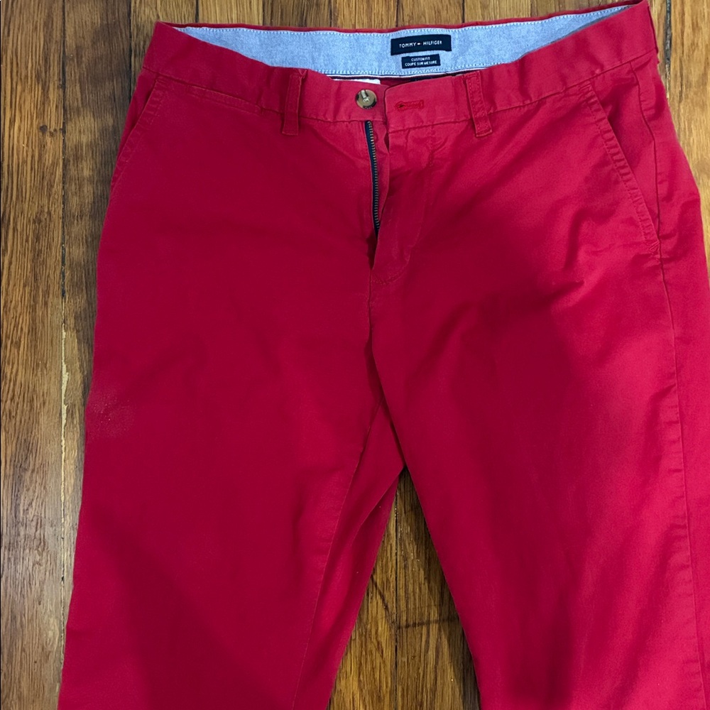 Tommy Hilfiger Red Custom Fit Pants